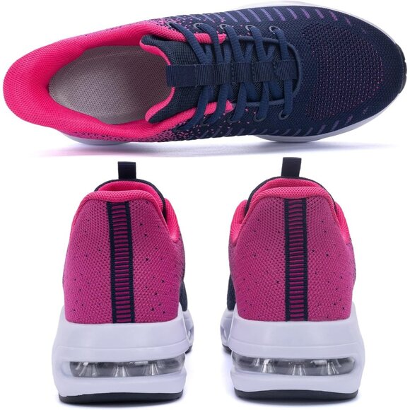 Women Rosered Slip On Running Shoes Tennis Sneakers Arch Support for Workout - Picture 5 of 6